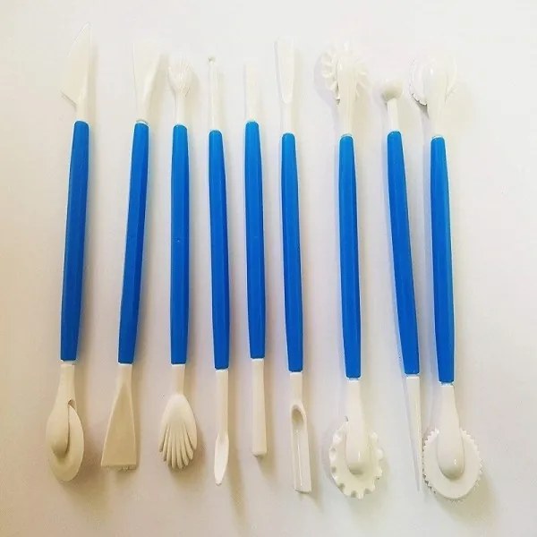 Trade Shop - Set 9 Attrezzi Stumenti Per Modellare Decorare Pasta Di Zucchero Dolci Cake Design