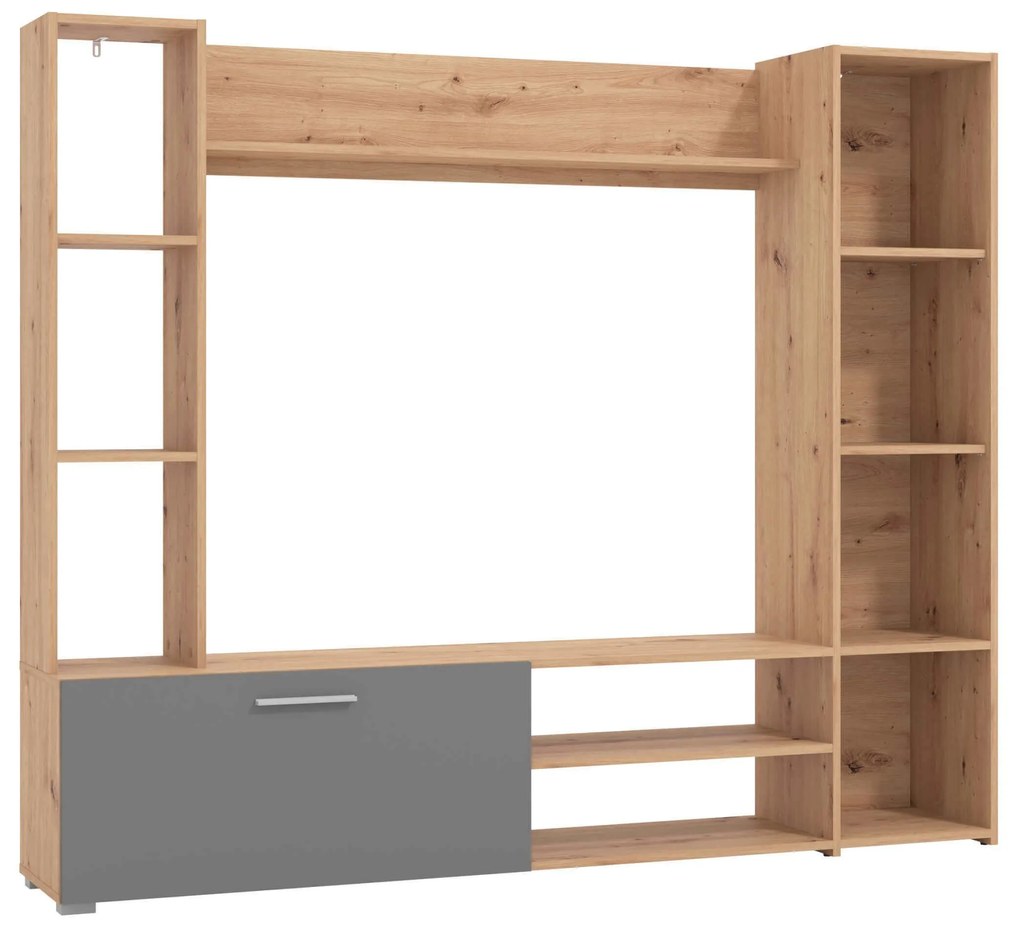 KRISTIE - parete attrezzata soggiorno un anta moderna minimal in legno