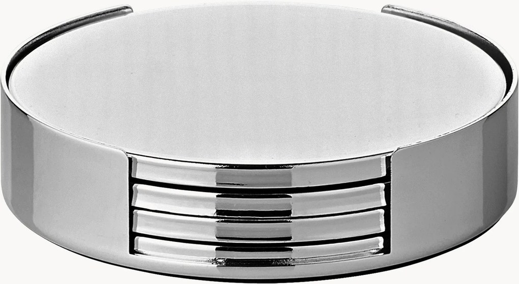 Set di 5 sottobicchieri placcati argento