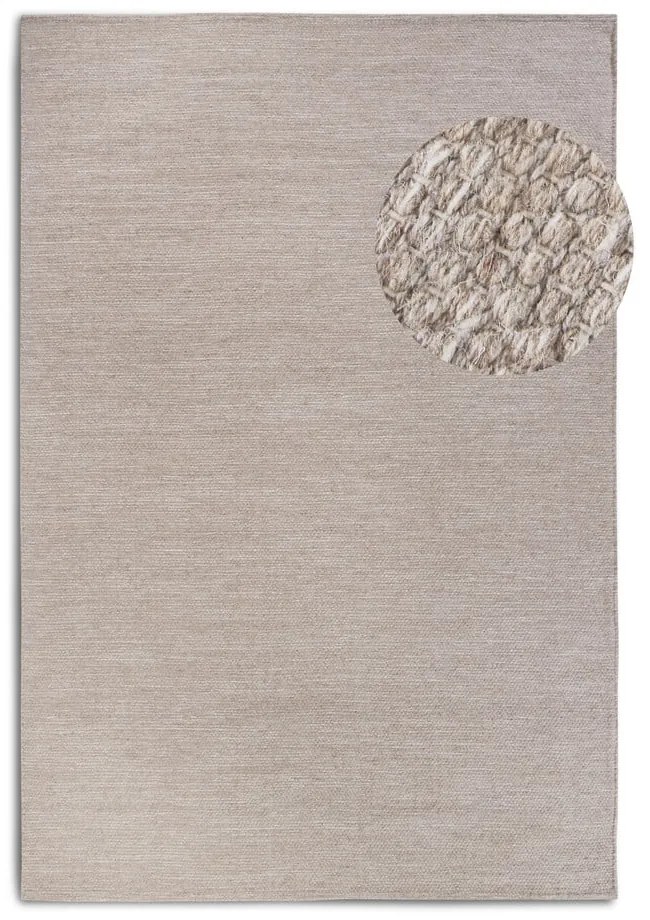 Tappeto beige tessuto a mano in lana 120x170 cm Pradesh Linen White - Elle Decoration