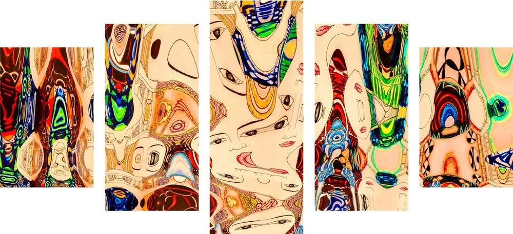 Quadri 5 pezzi – Madre in versione astratta