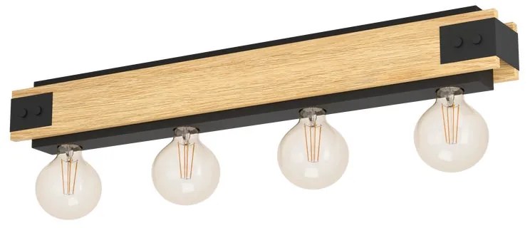 Lampadario Moderno Layham nero paralume nero 4x E27 Ø0cm EGLO