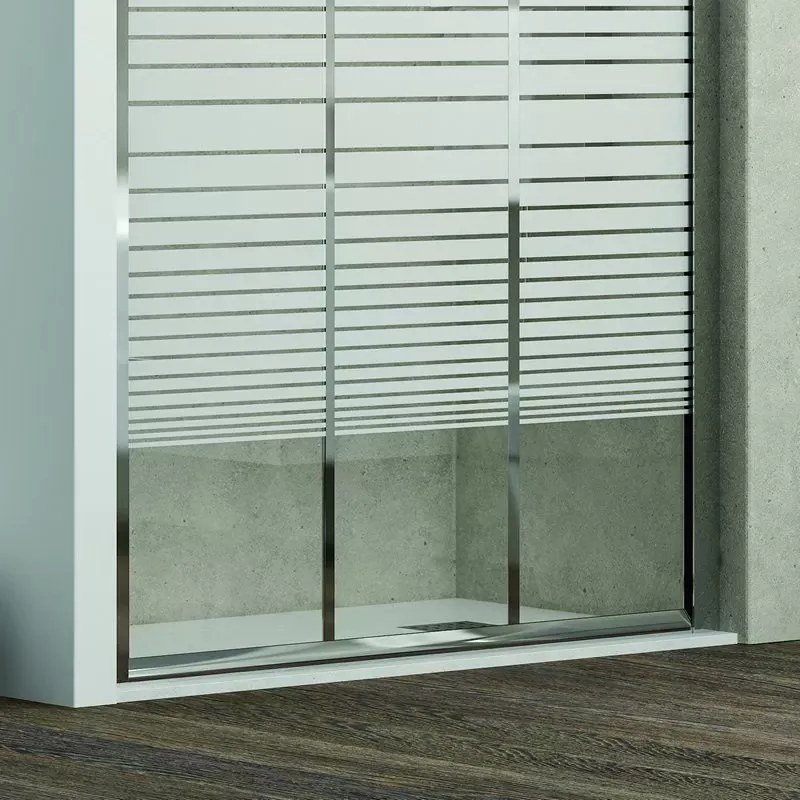 Doccia nicchia 135cm vetro serigrafato altezza 180cm KP3000 - KAMALU