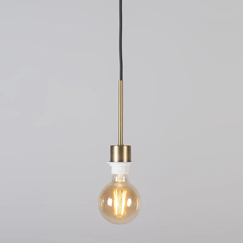 Lampada a sospensione moderna bronzo con paralume 45 cm nero - Combi 1