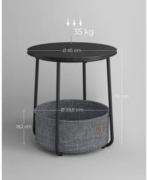 Tavolino d'appoggio NOIRA nero/grigio