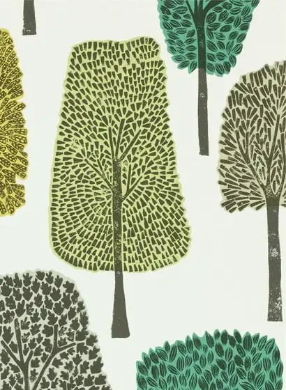 Scion Carta da parati Cedar - Slate/ Apple/ Ivy