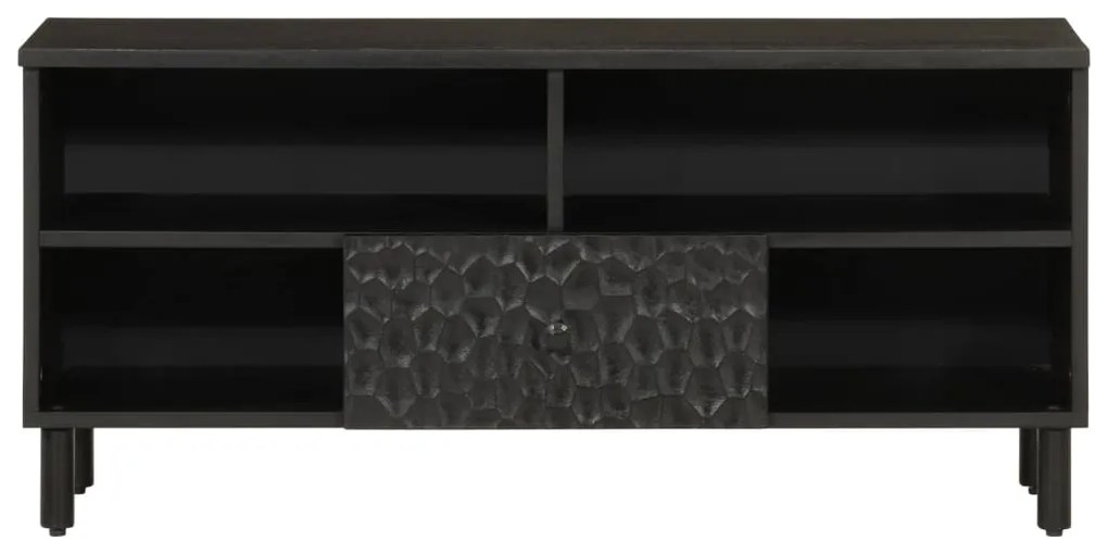 Mobile porta tv nero 100x33x46 cm in legno massello di mango