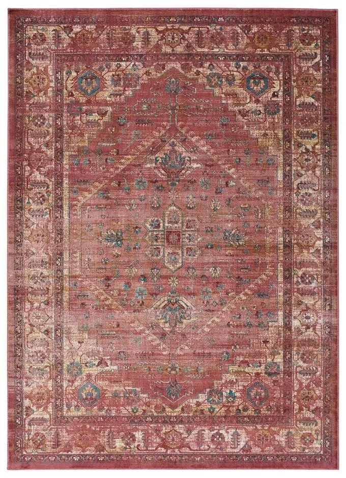 Tappeto in viscosa rossa , 140 x 200 cm Vintage Retro - Universal
