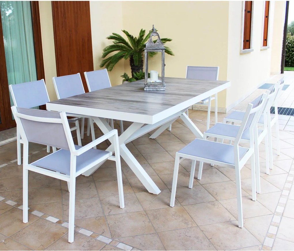 MACCAI - tavolo da giardino in alluminio e gres