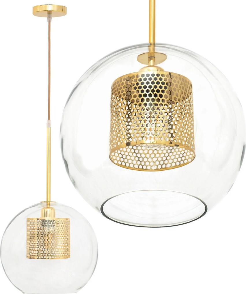 Lampada pensile di vetro oro loft APP554-1CP 20cm