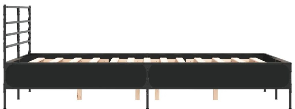 Giroletto nero 120x200 cm in legno multistrato e metallo