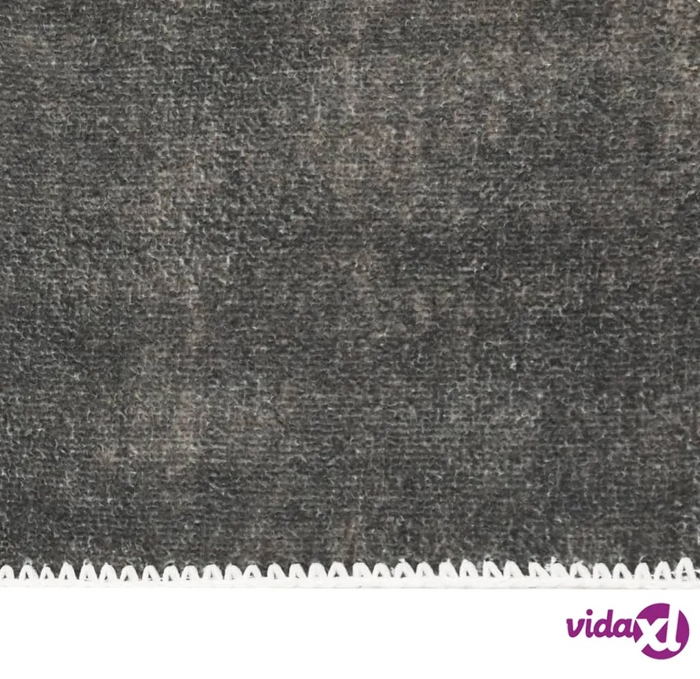 vidaXL Tappeto Lavabile Pieghevole Grigio Talpa 140x200 cm Poliestere