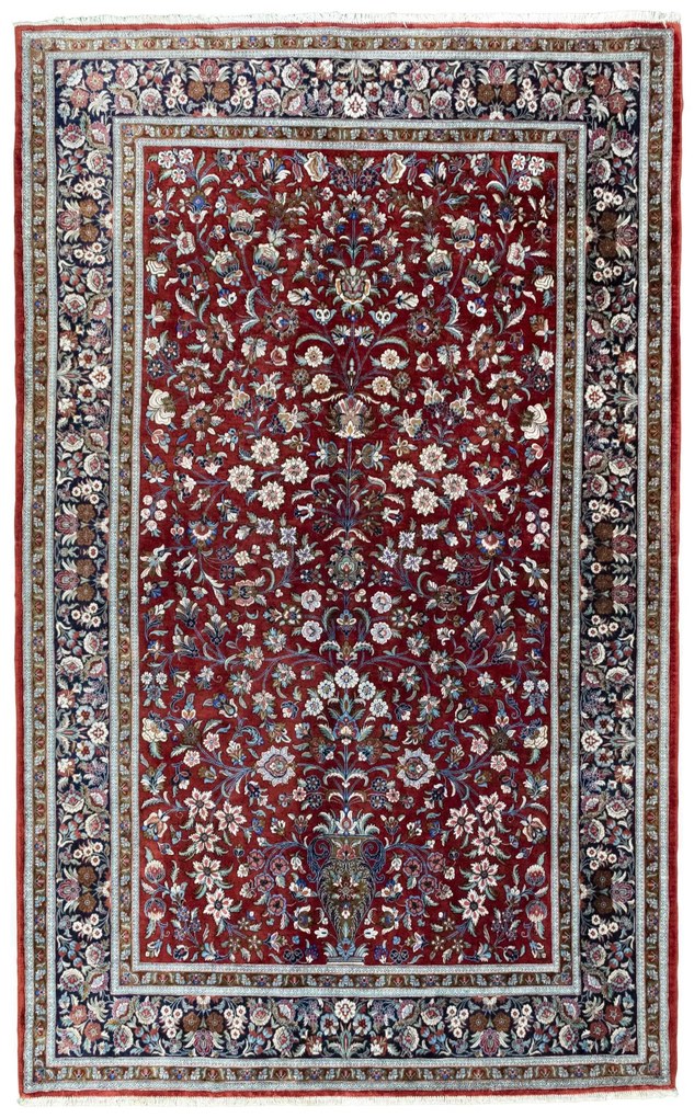 Ghom Tappeto persiano 220x140 Rosso (Iran) Annodato A Mano