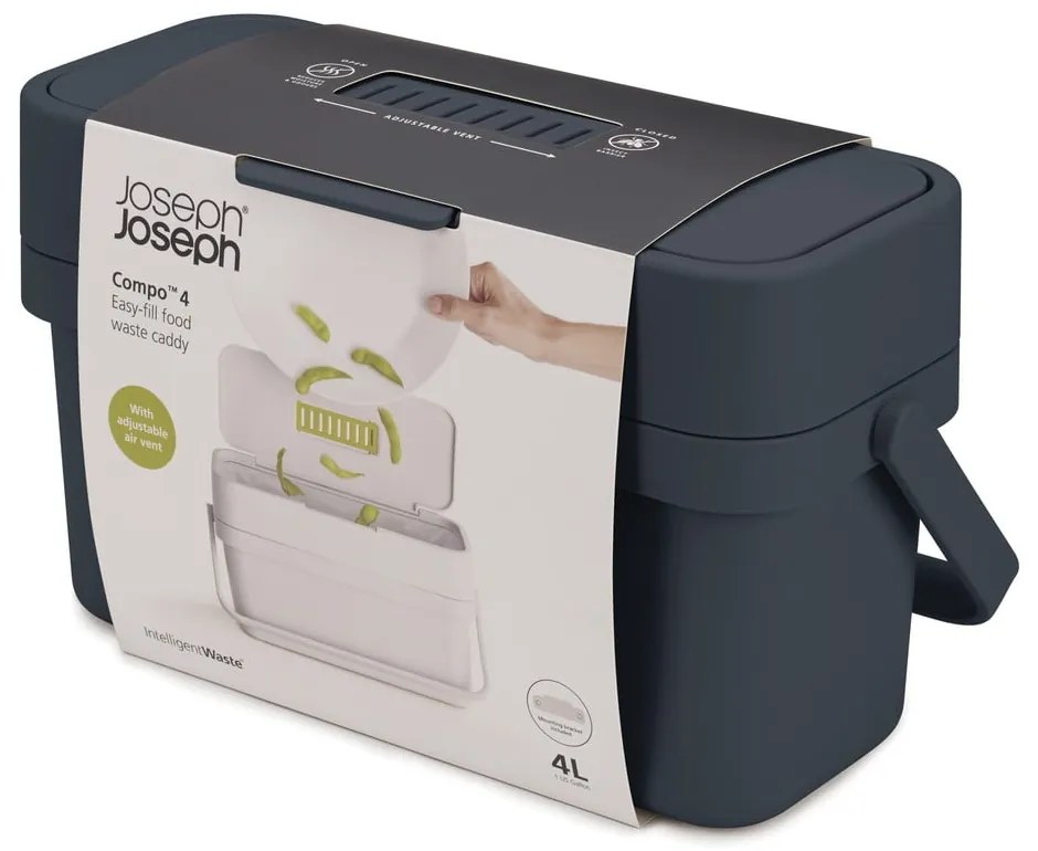 Contenitore per rifiuti compostabili nero da 4 l Compo - Joseph Joseph
