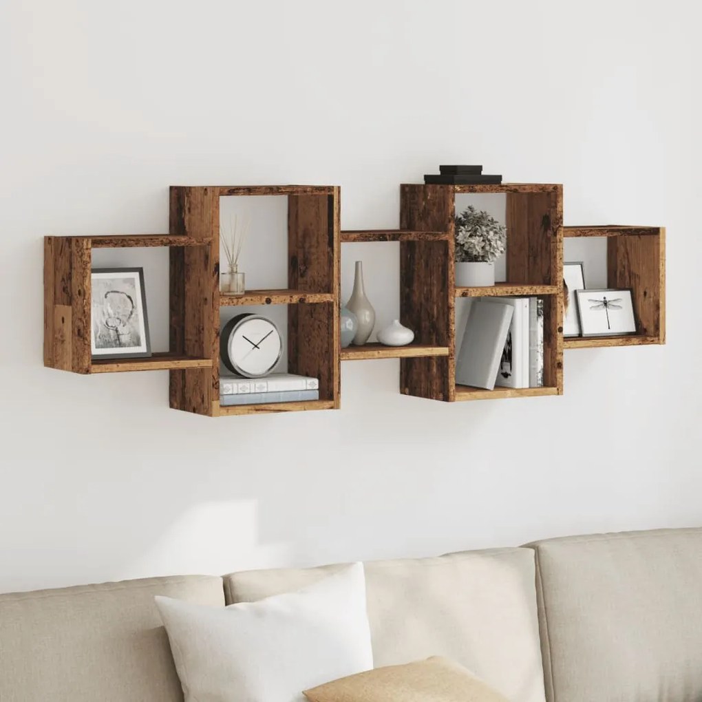 Scaffale A Parete Legno Vecchio 129x18x42 Cm İn Truciolato /