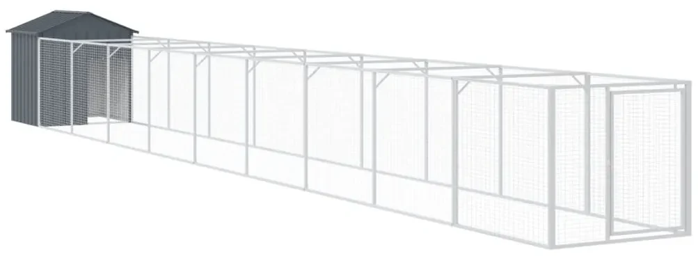 Casetta cani con tetto antracite 117x1017x123cm acciaio zincato