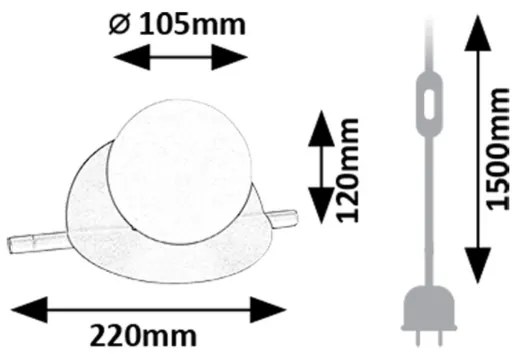 Rabalux 74222 - Lampada da tavolo JULES 1xG9/5W/230V