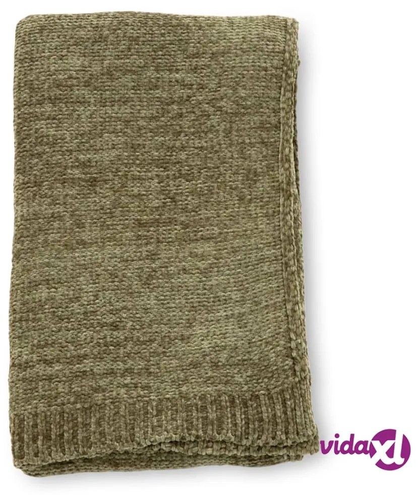 Venture Home Coperta Ally 170x130 cm in Poliestere Verde Muschio