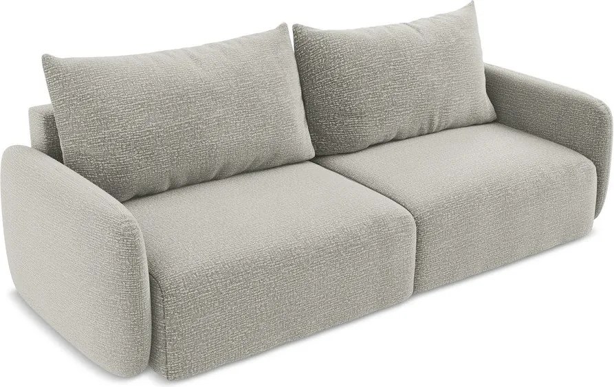 Divano grigio chiaro allungabile/con contenitore 238 cm Kalena – Makamii