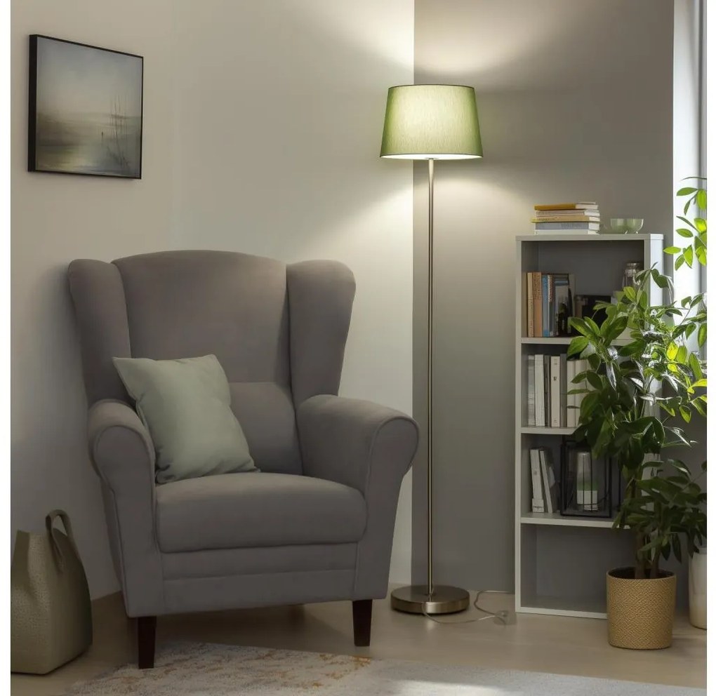 Brilagi - Lampada da terra a LED CERIA 1xE27/40W/230V Ø 30 cm verde/cromo opaco