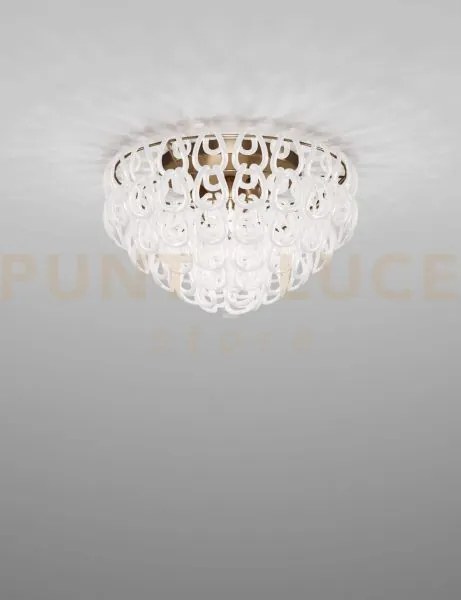 Giogali lampadadario a soffitto 60 bianco e bronzo opaco 4 luci att...