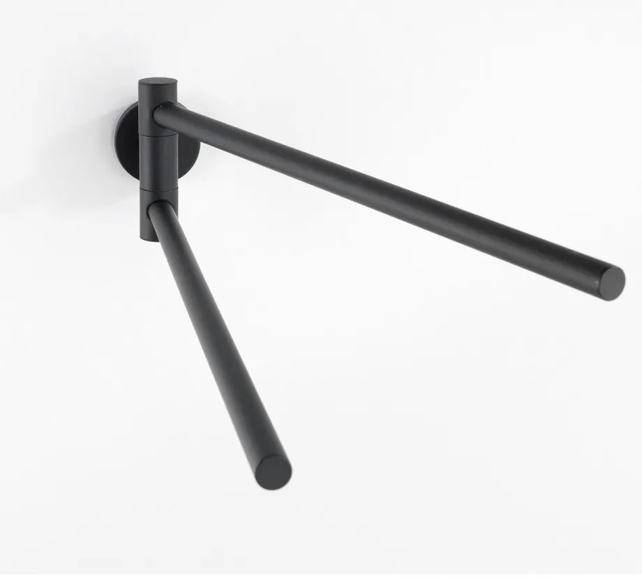 Portasciugamani a parete in acciaio inox nero opaco Bosio - Wenko