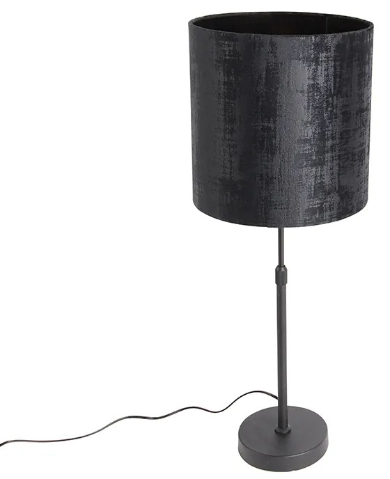 Lampada da tavolo con paralume in velluto nero 25 cm regolabile - Parte