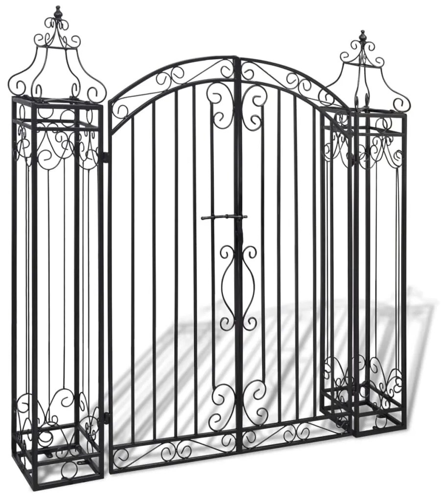 Cancello Ornamentale Da Giardino Ferro Battuto 122x20,5x134 Cm /