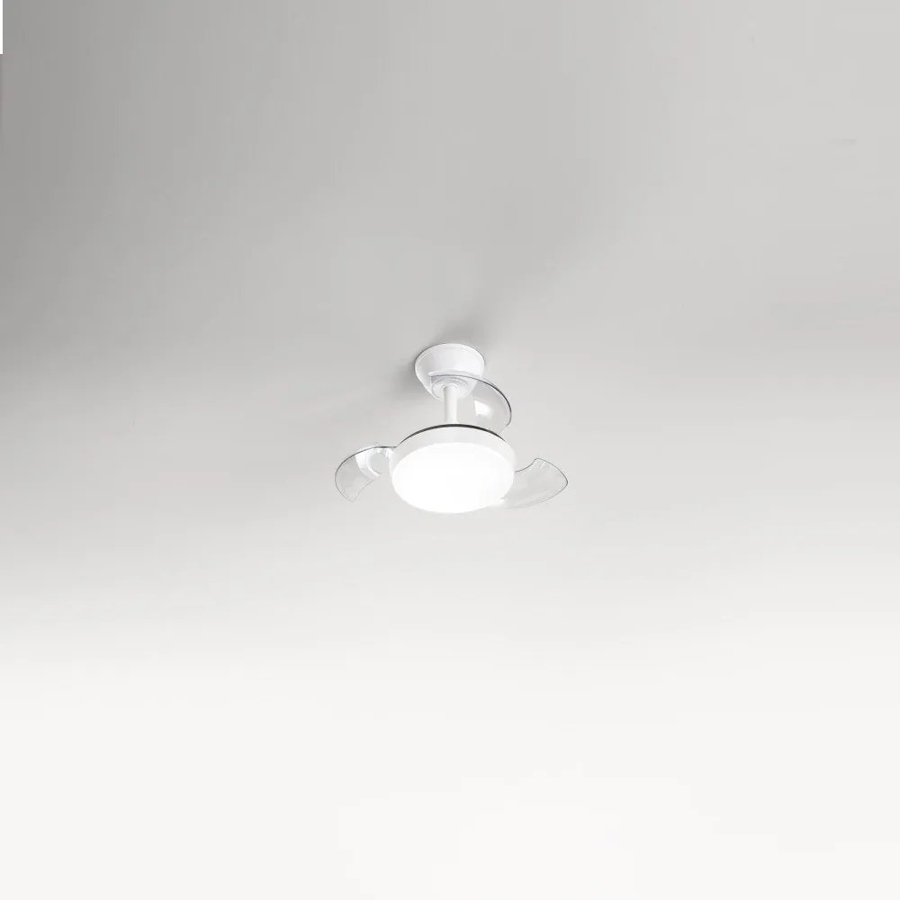 Mini Open + ventilatore con struttura in metallo. Colore bianco opaco