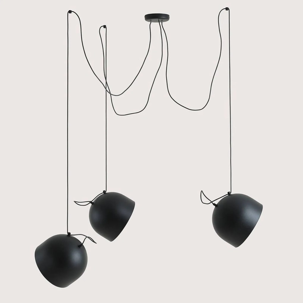 ALDEX Lampada a sospensione Pepe, nera, 3 luci