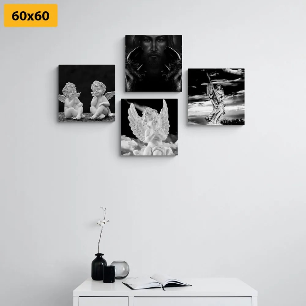 Set di quadri – Gioia celeste in bianco e nero