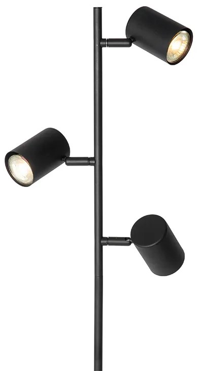 Lampada da terra smart nera a 3 luci incl. 3 Wifi GU10 50mm - Jeana