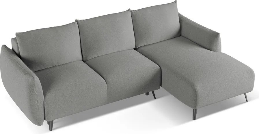 Divano angolare grigio chiaro (con penisola a destra) Malie – Makamii