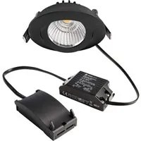 DIONE Faretto tondo orientabile SPOT LED COB 8W dimmerabile luce incasso SLIM soffitto cucina negozio 230V - NERO 3000K