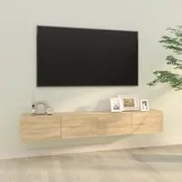 Mobili TV Muro 2pz Rovere Sonoma 100x30x30 cm Legno Multistrato 804547