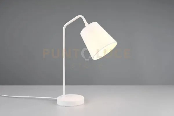 Buddy lampada da tavolo metallo bianco con paralume bianco h. 45cm ...