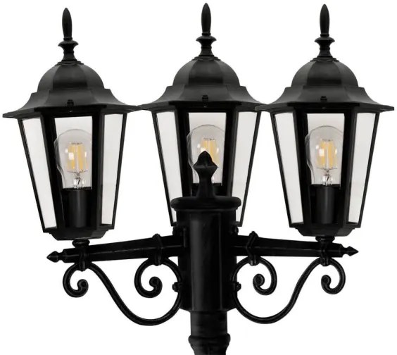 Lampada da esterno 3xE27/20W/230V IP43 2,58 m nero