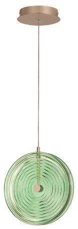 Lampada a sospensione LED JOKEY in metallo e vetro decorato VERDE 30 cm