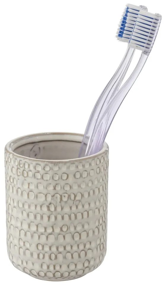 Tazza in ceramica color crema per spazzolini da denti Pergole - Wenko