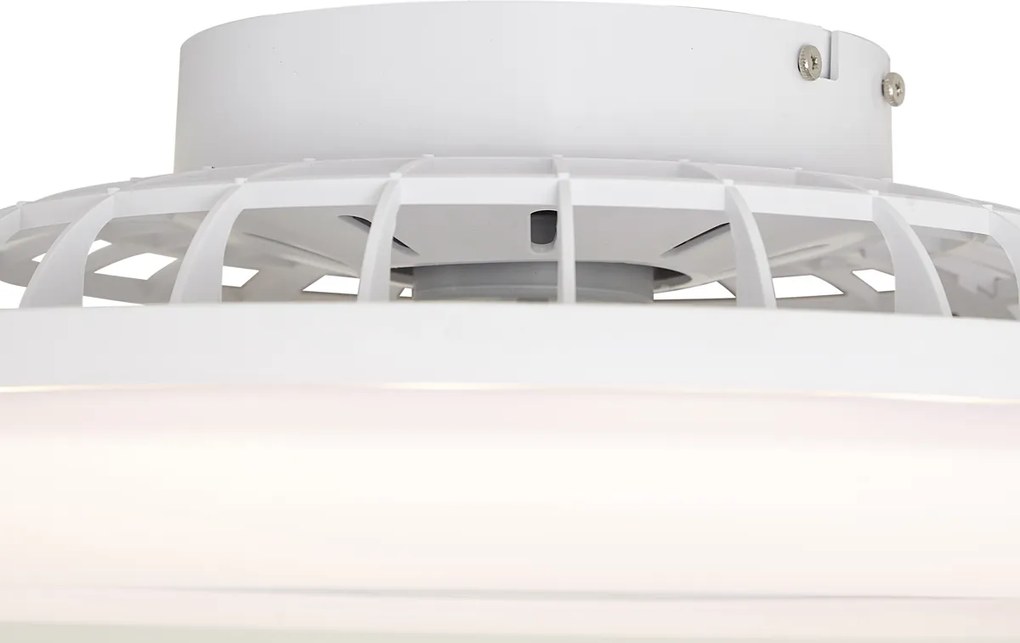 Ventilatore da soffitto bianco con LED RGB dimmerabile con telecomando - Clamo