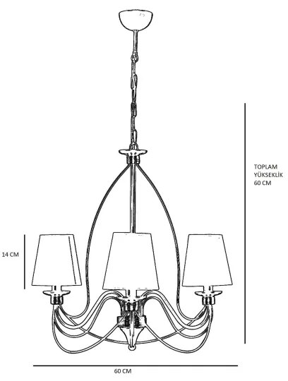 Lampadario a catena CLASSIC 3xE14/40W/230V bronzo/beige