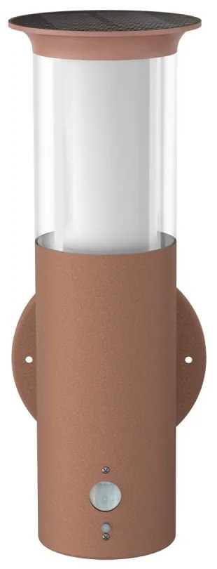 Applique Solare Corten in Acciaio, con Sensore di Movimento, IP54 Colore Bianco Naturale 4.000K