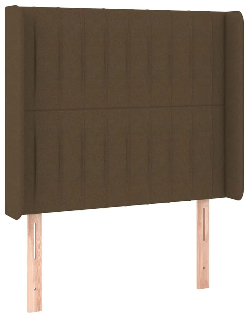 Testiera Ad Orecchio Marrone Scuro 83x16x118/128 Cm İn Tessuto /