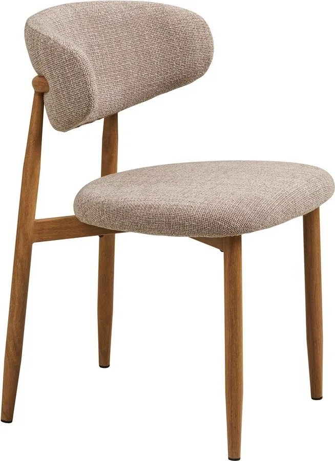 Sedia da pranzo beige/di colore naturale in imbottito Levanto – House Nordic