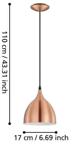 Eglo 93836 - Lampadario CORETTO 1xE27/60W/230V