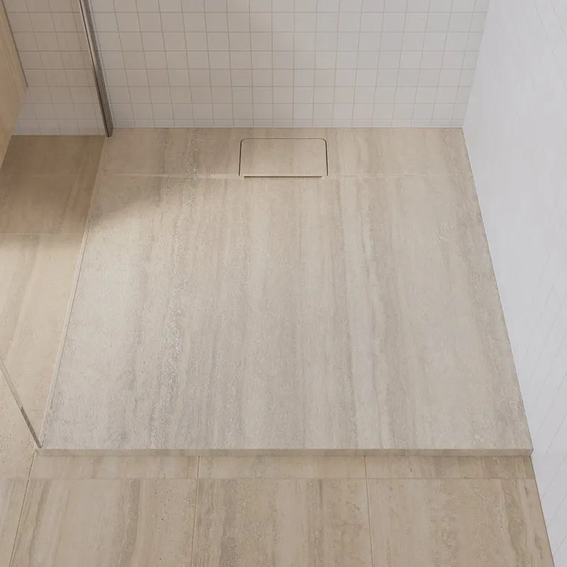 Piatto doccia SENSEA in composito minerale di resina gelificata beige L 90 x L 90 x H 2.7 cm