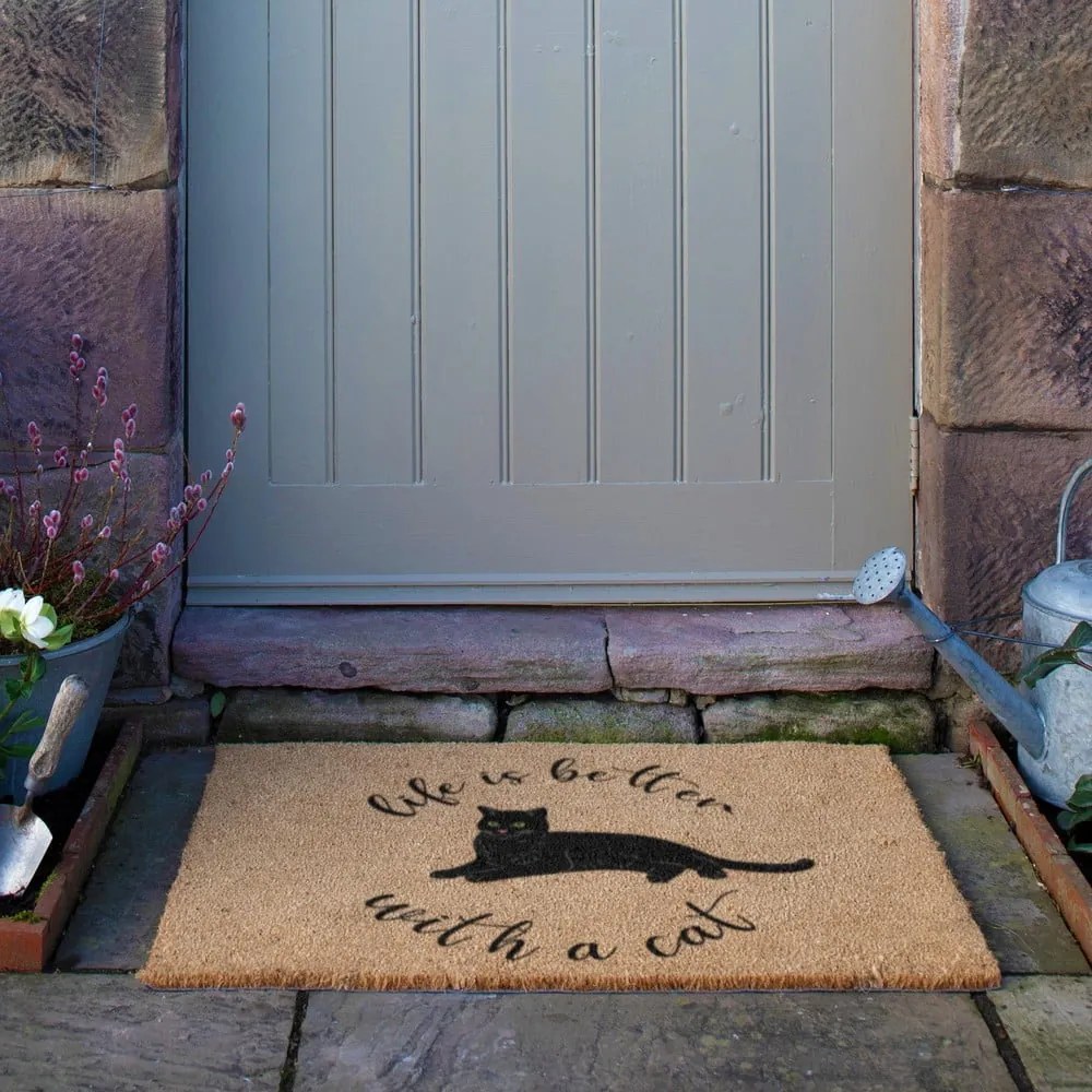 Zerbino in fibre di cocco 40x60 cm Life Is Better With a Cat – Artsy Doormats