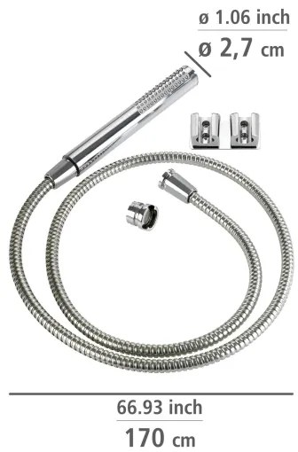 WENKO 81340100 - Doccia DUO 170 x 2,7 cm cromo lucido/argento/grigio