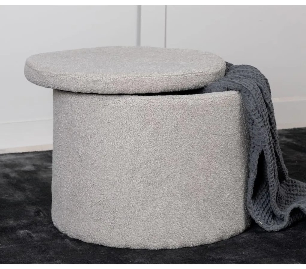 Venture home pouf dunken 51x51x43 cm pelliccia grigio