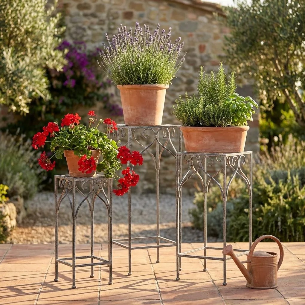 DORIAN - set di 3 fioriere quadrato